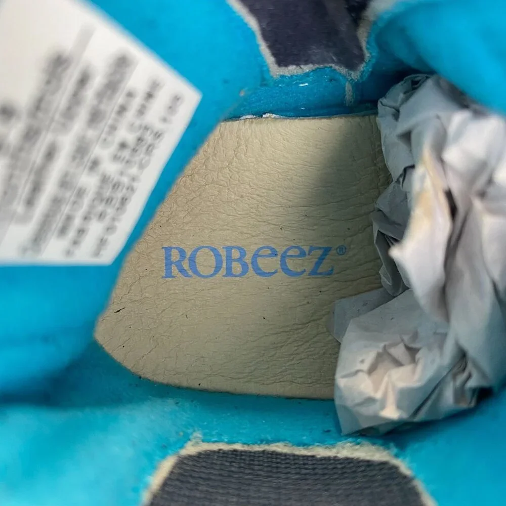 Robeez First Kicks Maddox Navy Leather Boot Size 6-9 Months Zipper,Baby, New